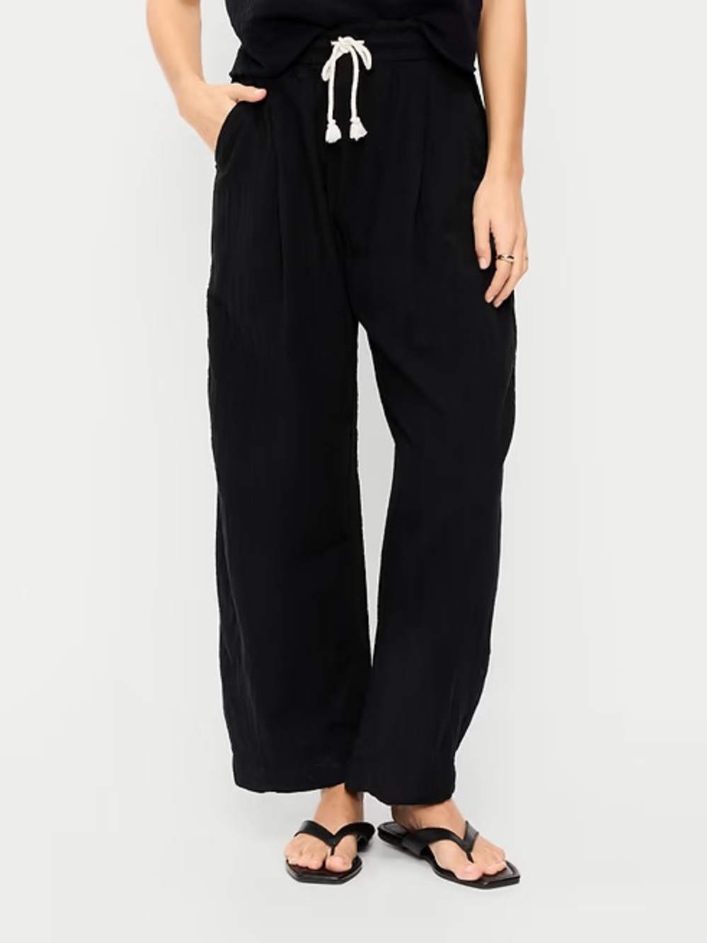 Old Navy Black Wide-Leg Drawstring Pants